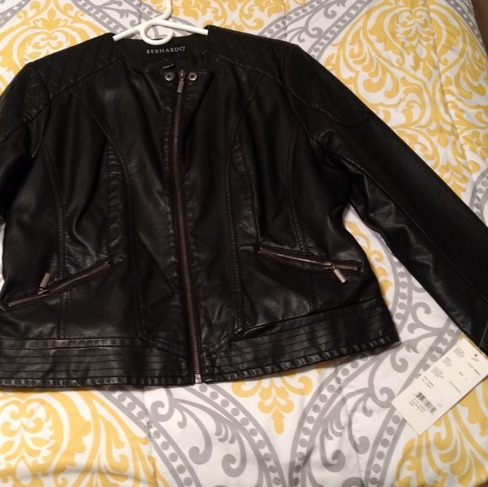 Bernardo black leather jacket